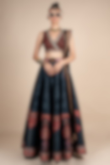 Black Net Sequins Work Stole by JJV.Kapurthala By JJ Valaya at Pernia's Pop Up Shop