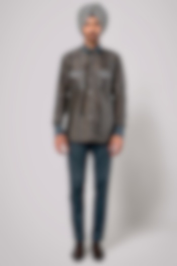 Multi-Colored Tencel Luxe Printed Party Wear Shirt by JJV.Kapurthala By JJ Valaya Men at Pernia's Pop Up Shop