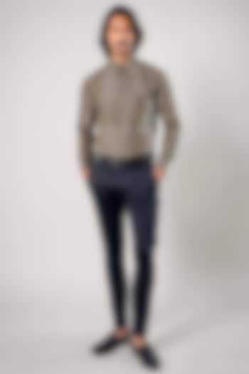 Black Tencel Luxe Printed Party Wear Shirt by JJV.Kapurthala By JJ Valaya Men at Pernia's Pop Up Shop