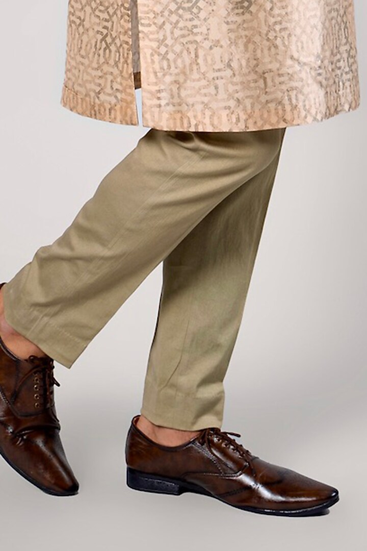 Beige Tencel Luxe Printed Kurta by JJV.Kapurthala By JJ Valaya Men at Pernia's Pop Up Shop
