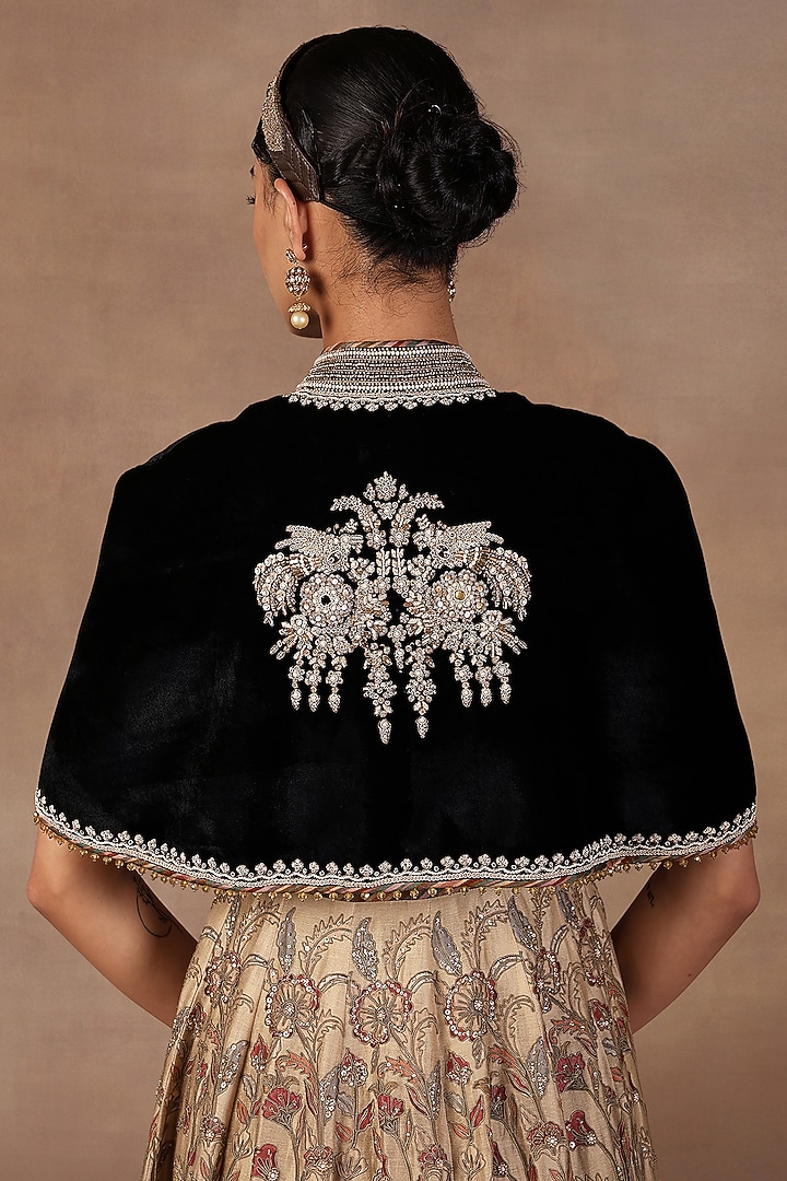 Beige & Green Ombre Cotton Silk Kora Embroidered Bridal Anarkali Set by JJ Valaya at Pernia's Pop Up Shop