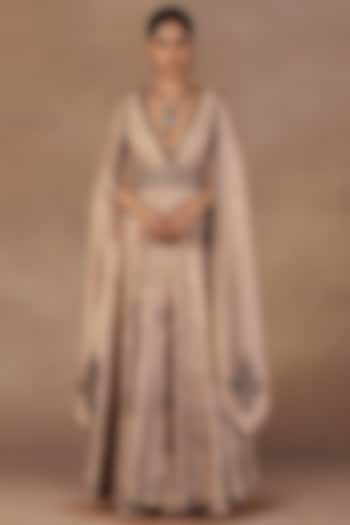 Almond Ivory Silk Sequins Embroidered Jacket Set by Jj Valaya at Pernia's Pop Up Shop