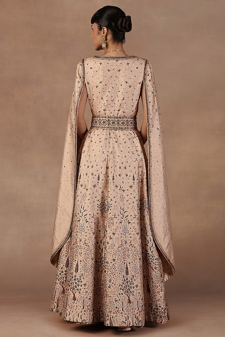Almond Ivory Silk Sequins Embroidered Jacket Set by Jj Valaya at Pernia's Pop Up Shop