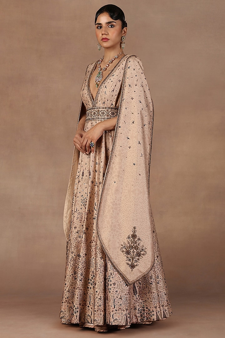 Almond Ivory Silk Sequins Embroidered Jacket Set by Jj Valaya at Pernia's Pop Up Shop