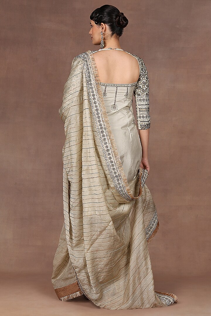 Soft Green Silk Sequins Embroidered Tunic Set by Jj Valaya at Pernia's Pop Up Shop