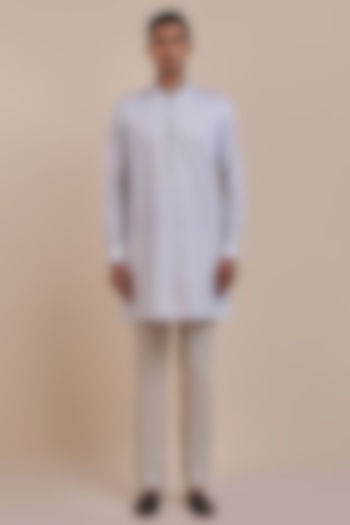 Warm Ivory Giza Cotton Kurta by JJV.Kapurthala By JJ Valaya Men at Pernia's Pop Up Shop