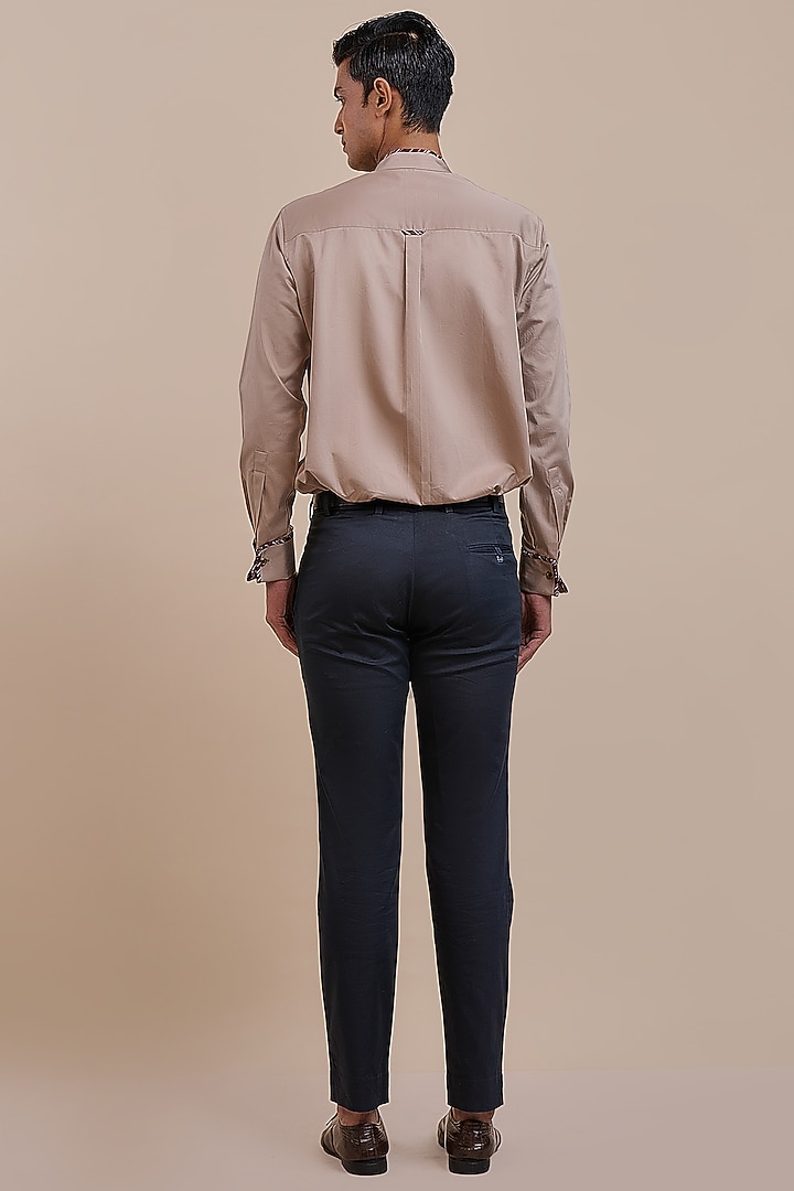 Warm Beige Cotton Wedding Shirt by JJV.Kapurthala By JJ Valaya Men at Pernia's Pop Up Shop