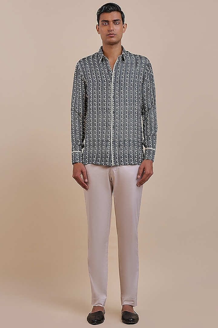 Black Silk Wedding Shirt by JJV.Kapurthala By JJ Valaya Men at Pernia's Pop Up Shop