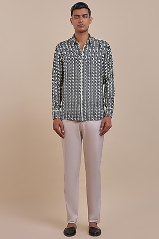Black Silk Shirt by JJV.Kapurthala By JJ Valaya Men