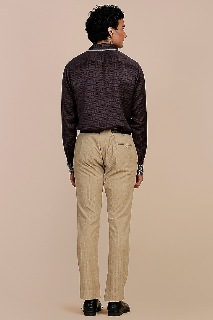 Violet Cotton Satin Linen Wedding Shirt by JJV.Kapurthala By JJ Valaya Men at Pernia's Pop Up Shop