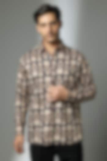 Midnight Blue Giza Cotton Wedding Shirt by JJV.Kapurthala By JJ Valaya Men at Pernia's Pop Up Shop