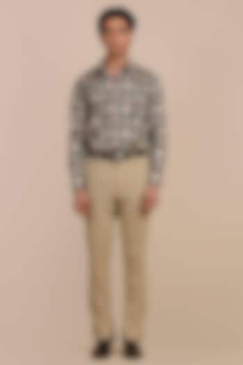 Midnight Blue Giza Cotton Wedding Shirt by JJV.Kapurthala By JJ Valaya Men at Pernia's Pop Up Shop