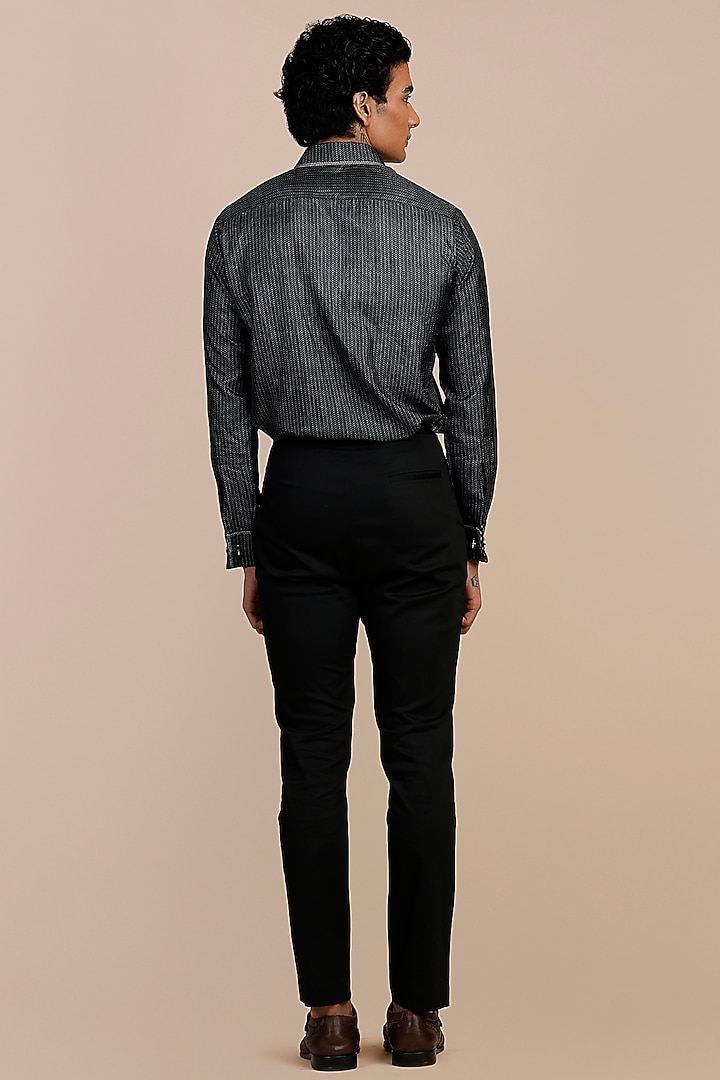 Black Silk Wedding Shirt by JJV.Kapurthala By JJ Valaya Men at Pernia's Pop Up Shop