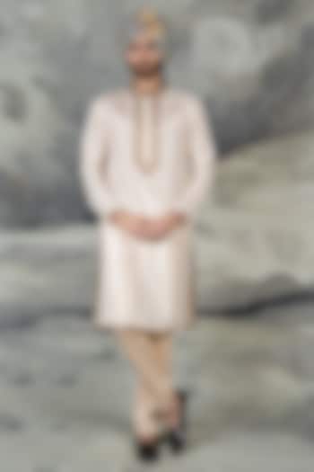 Blush & Ivory Silk Kurta Set by JJ Valaya Men at Pernia's Pop Up Shop