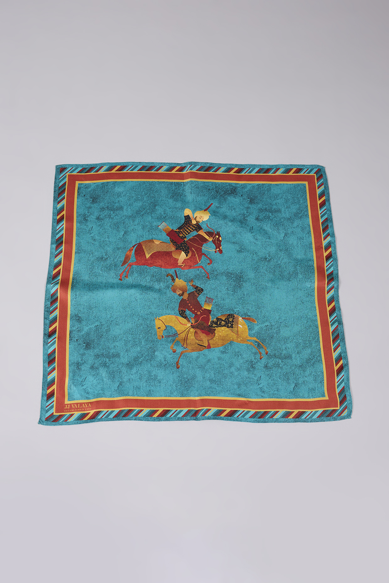 Blue Silk Pocket Square by JJ Valaya Men