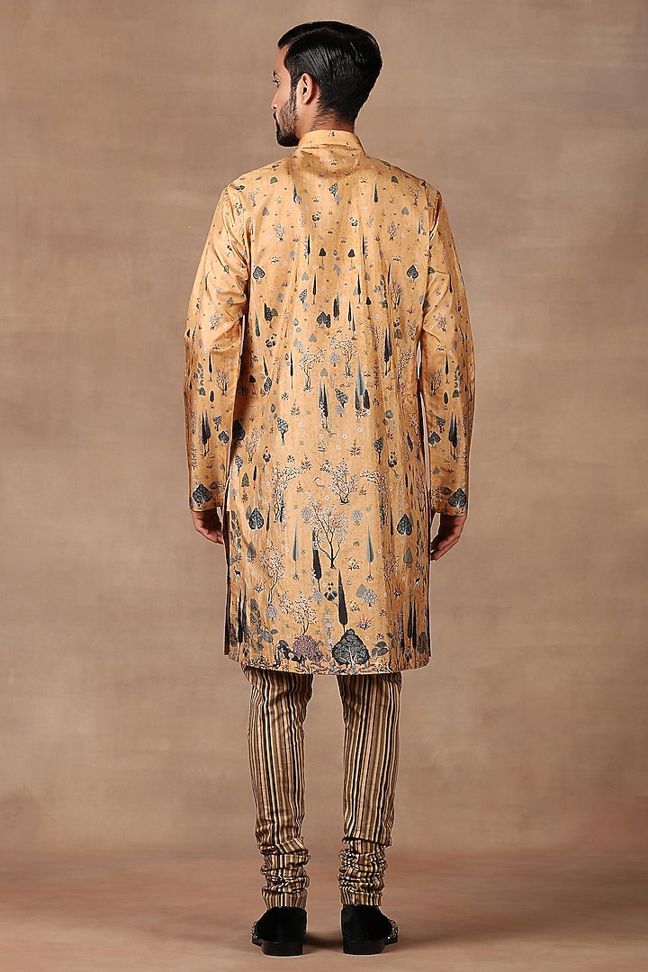 Mustard Silk Kurta Set by JJ Valaya Men at Pernia's Pop Up Shop