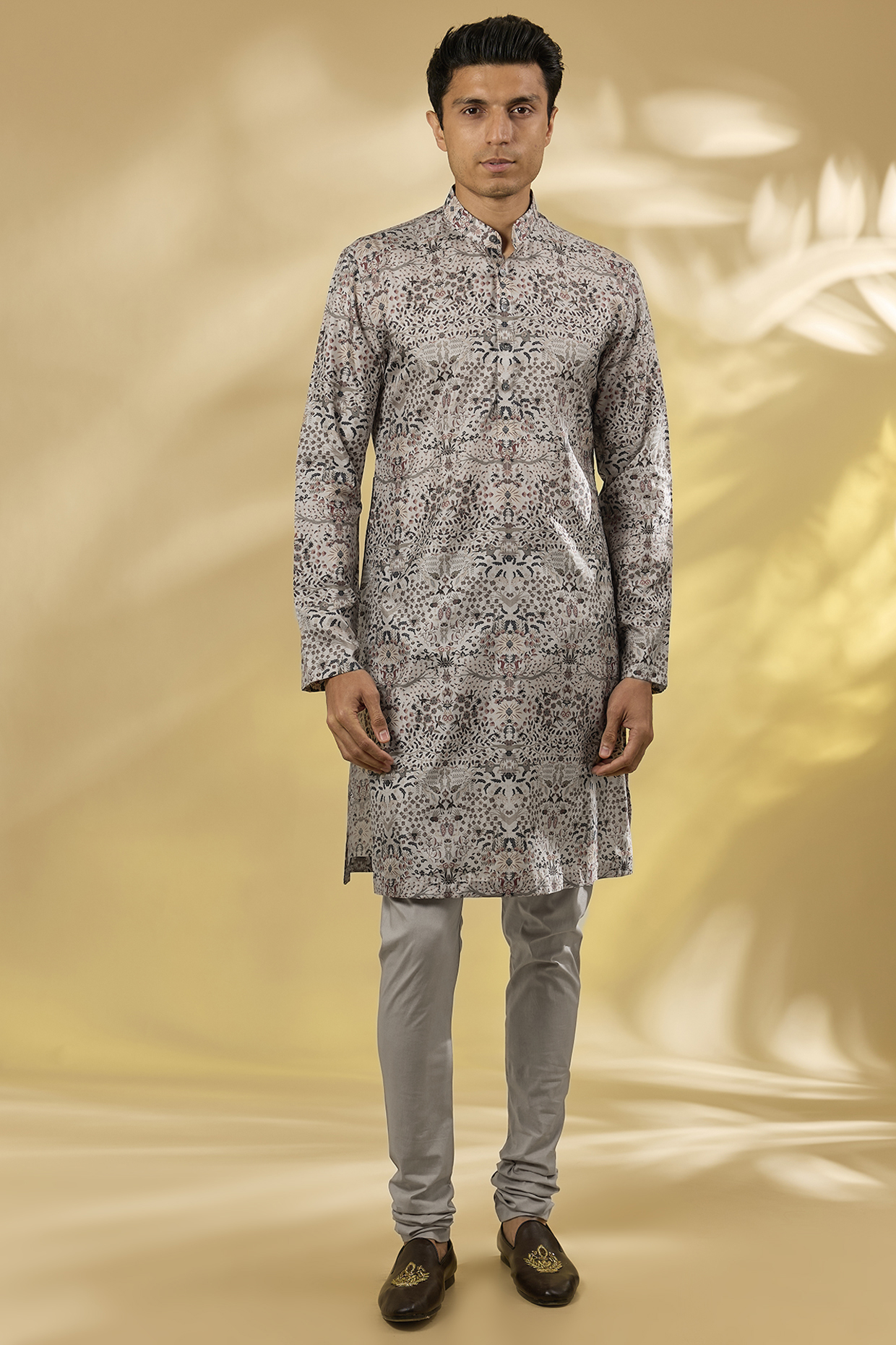Multi-Colored Silk Kurta Set by JJ Valaya Men