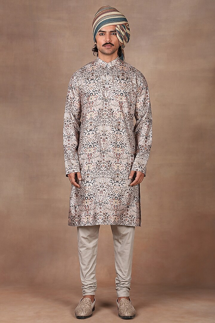 Multi-Colored Silk Kurta Set by JJ Valaya Men at Pernia's Pop Up Shop
