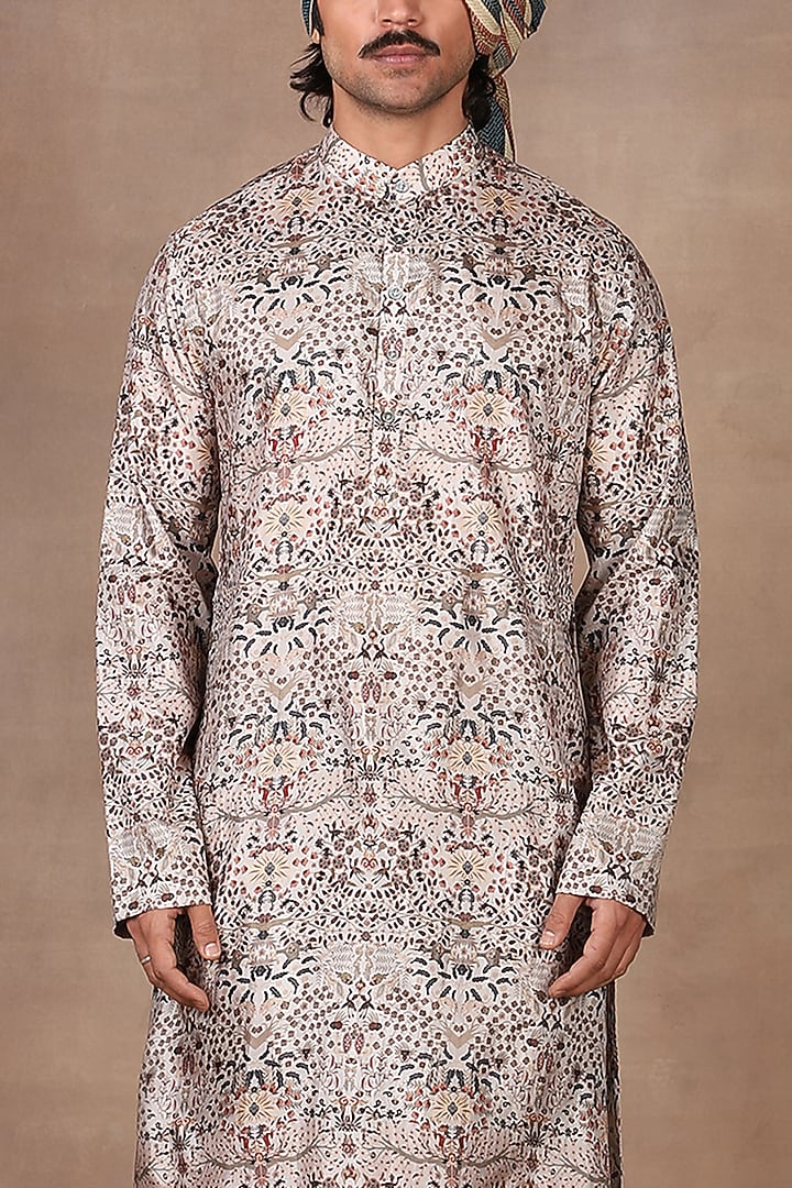 Multi-Colored Silk Kurta Set by JJ Valaya Men at Pernia's Pop Up Shop