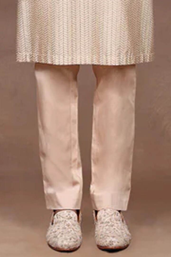 Cream Cashmere Dabka Embroidered Bundi Jacket Set by JJ Valaya Men at Pernia's Pop Up Shop