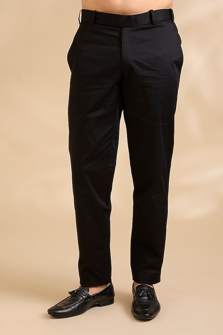 Black Silk Embroidered Groom Bandhgala Set by JJ Valaya Men at Pernia's Pop Up Shop
