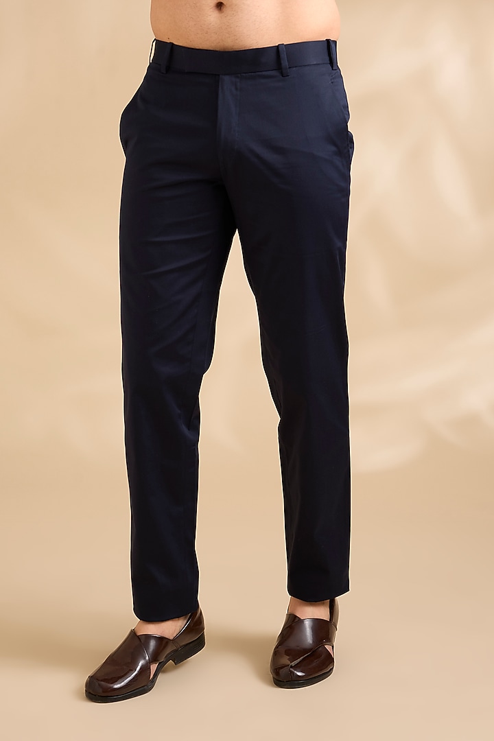 Blue Velvet Embroidered Groom Bandhgala Set by JJ Valaya Men at Pernia's Pop Up Shop