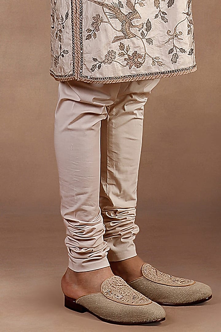 Pearl Ivory Silk Printed & Embroidered Kurta Set by JJ Valaya Men at Pernia's Pop Up Shop