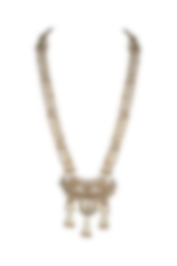 Gold Finish Kundan Polki & Jadtar Long Necklace by Just Jewellery