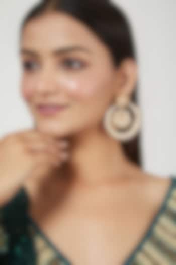 Gold Finish Chandbali Earrings by Just Jewellery at Pernia's Pop Up Shop