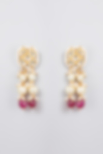 Gold Finish Jadtar Stud Earrings by Just Jewellery