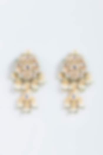 Gold Finish Pearl Stud Earrings by Just Jewellery at Pernia's Pop Up Shop