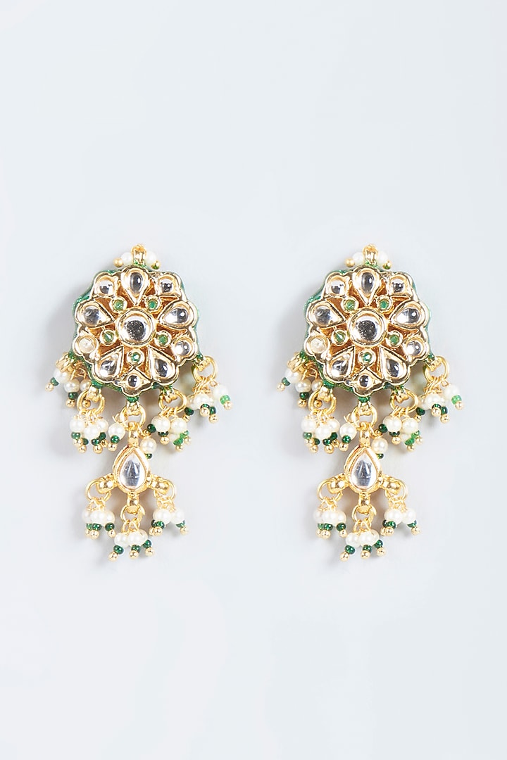 Gold Finish Pearl Stud Earrings by Just Jewellery at Pernia's Pop Up Shop