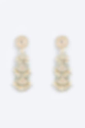 Gold Finish Meenakari Earrings With Pearls by Just Jewellery at Pernia's Pop Up Shop