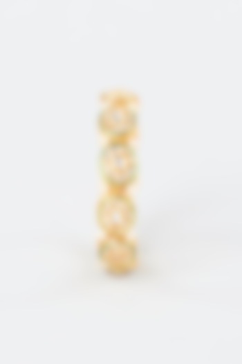Gold Finish Kundan Polki Openable Bangle by Just Jewellery