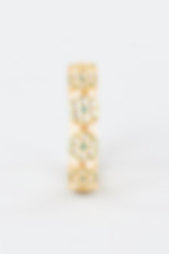 Gold Finish Pearl Openable Bangle by Just Jewellery at Pernia's Pop Up Shop