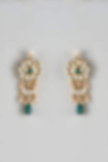 Gold Finish Kundan Polki Dangler Earrings by Just Jewellery at Pernia's Pop Up Shop