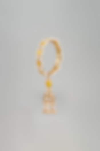 Gold Finish Yellow Stone Bangle by Just Jewellery
