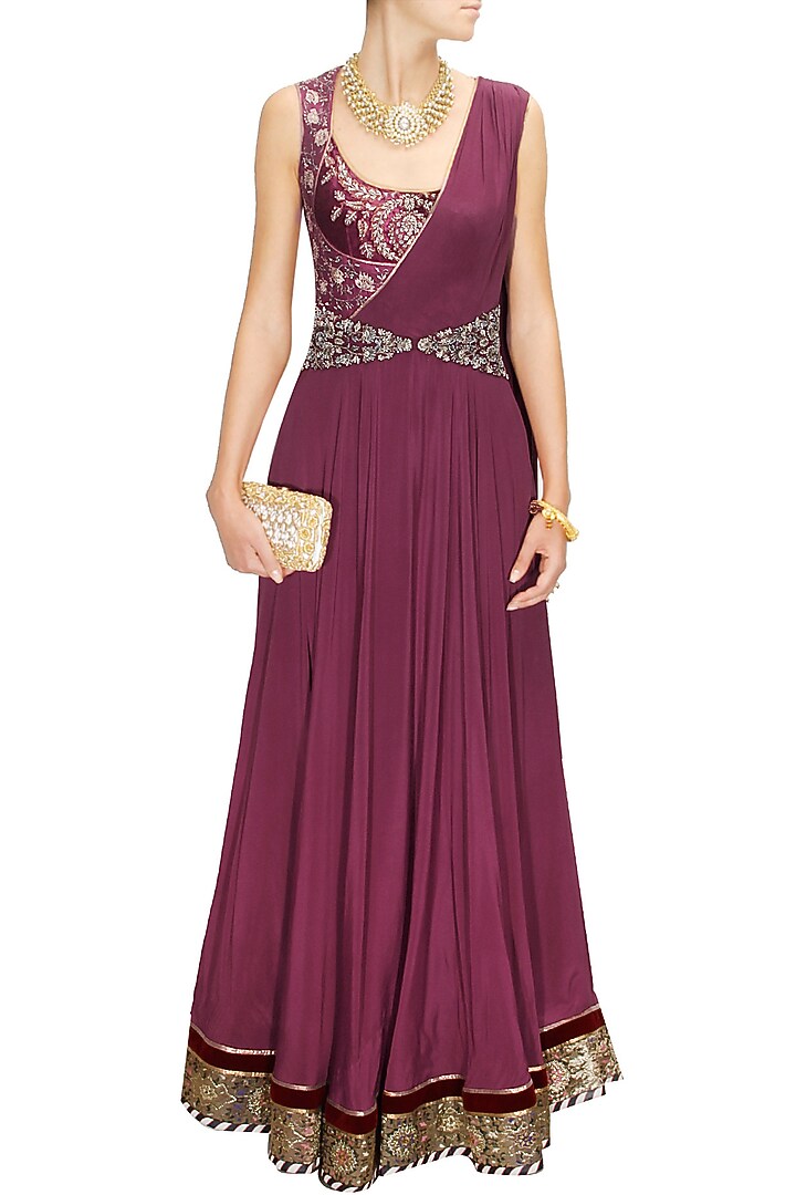 Maroon Drape Gown