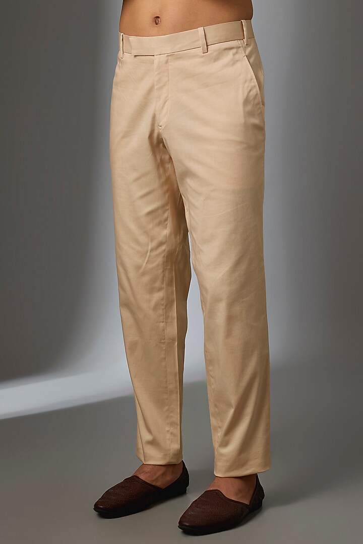 Cream Silk Velvet Motif Embroidered Nehru Jacket Set by JJ Valaya Men at Pernia's Pop Up Shop