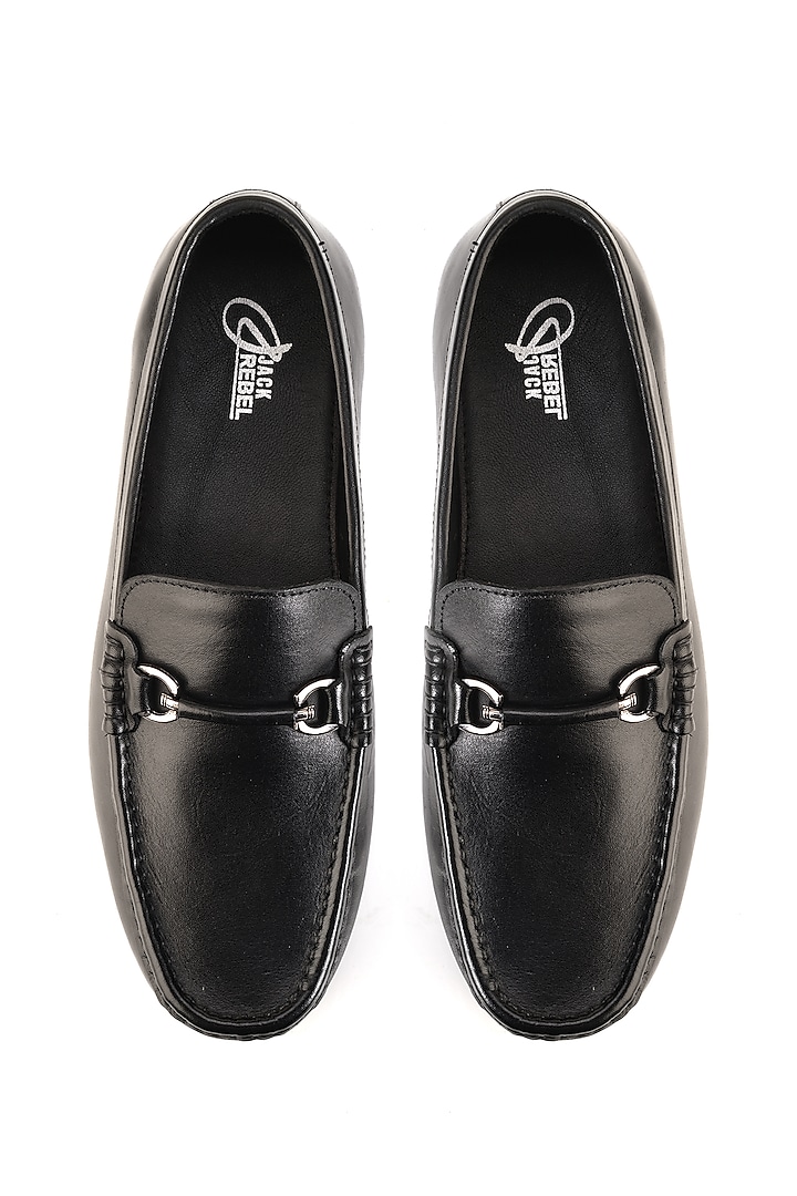 Black Full Grain Leather Handcrafted Shoes by Jack Rebel
