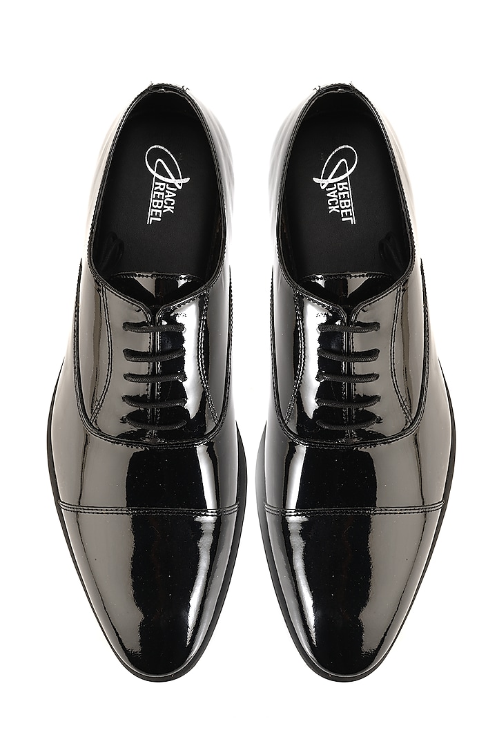 Black Patent Leather Shoes by Jack Rebel