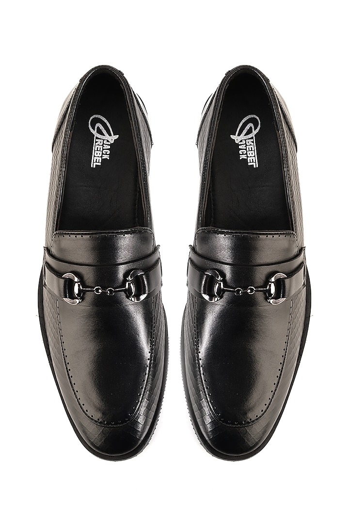 Black Leather Handcrafted Shoes by Jack Rebel