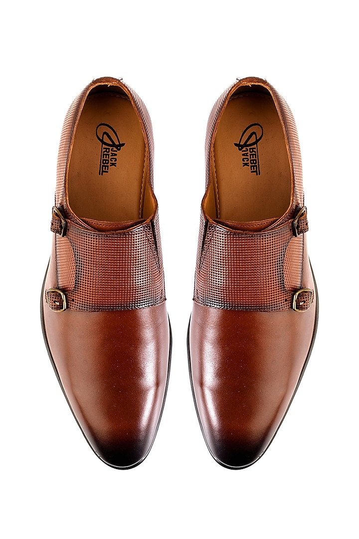 Tan Leather Handcrafted Monks by Jack Rebel
