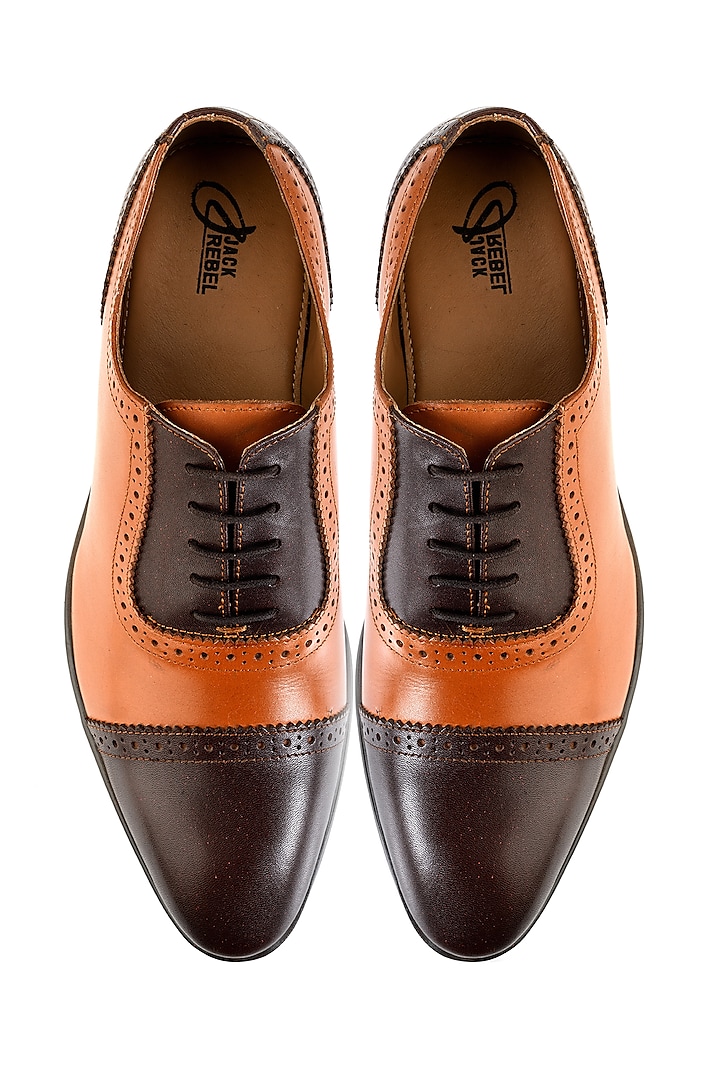 Tan Full-Grain Leather Shoes by Jack Rebel