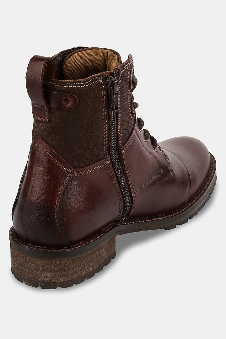 Brown Full Grain Leather Boots by Jack Rebel at Pernia's Pop Up Shop