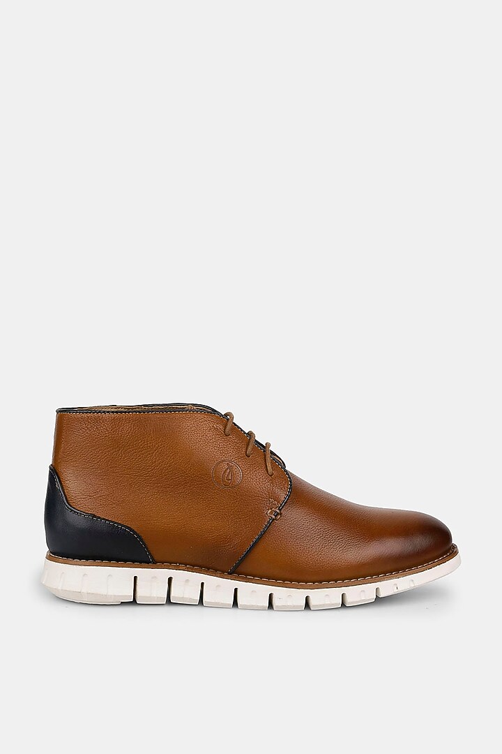 Tan Milled Leather Shoes by Jack Rebel at Pernia's Pop Up Shop