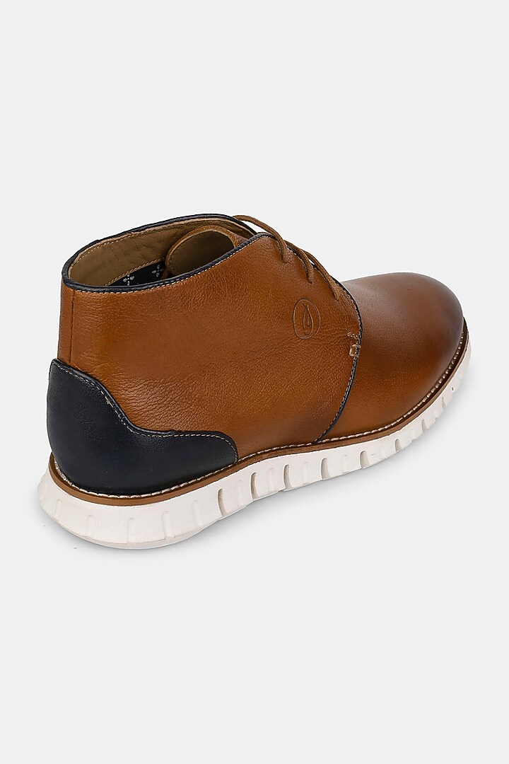 Tan Milled Leather Shoes by Jack Rebel at Pernia's Pop Up Shop