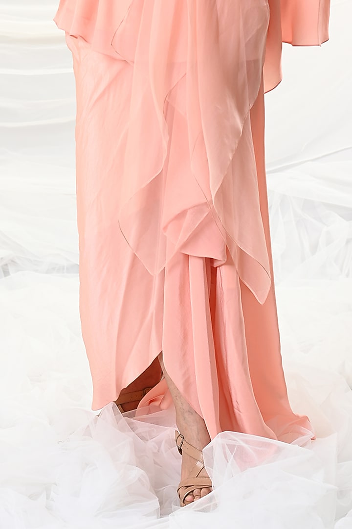 Peach Cutdana-Embroidered Tunic Set by Just Like that by Anju Jain at Pernia's Pop Up Shop