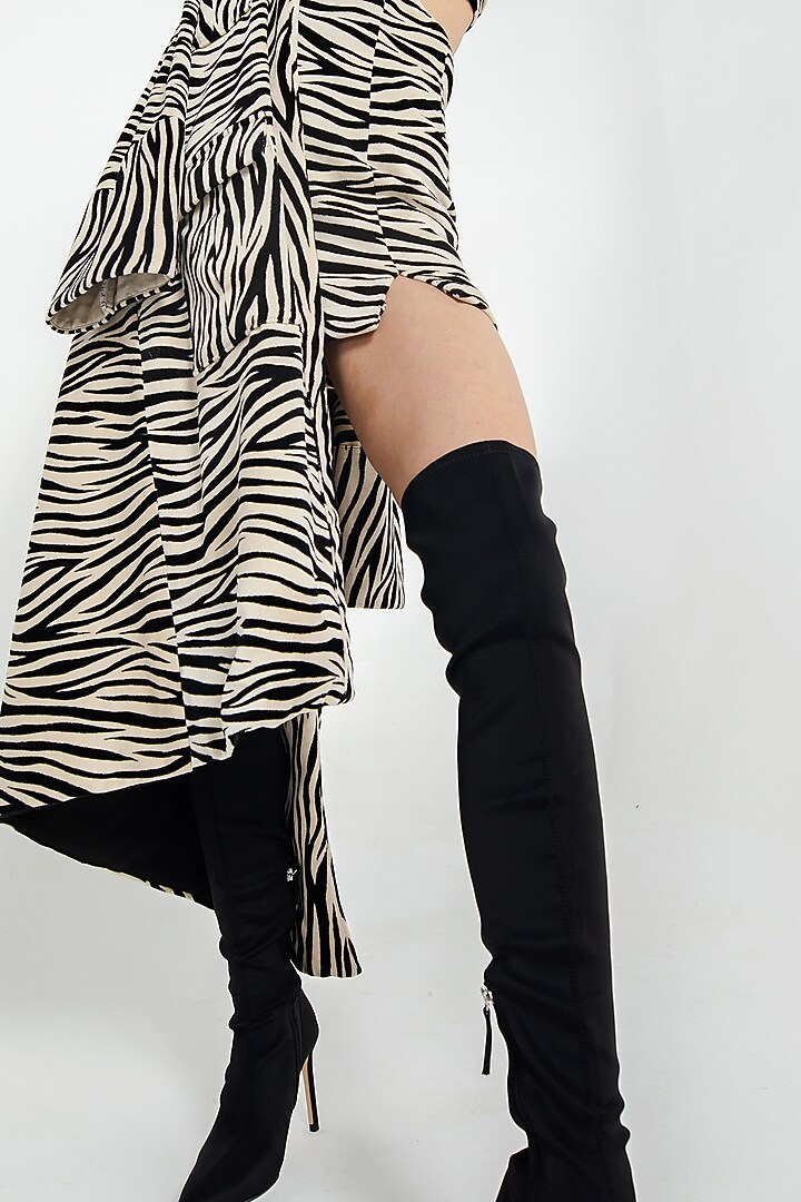 Black & White Velvet Jacket Midi Vacation Dress by July Issue at Pernia's Pop Up Shop