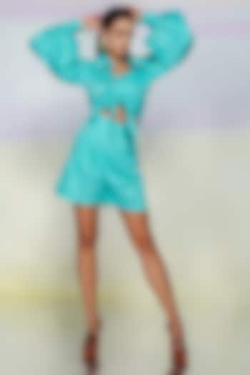 Blue Giza Cotton Co-Ord Set by July Issue at Pernia's Pop Up Shop